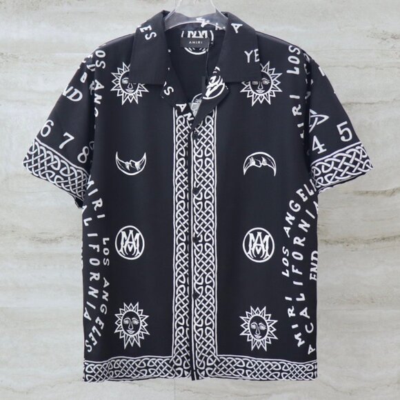 🆕Amiri Digital Print Bowling Short Sleeve Shirt - Picture 1 of 6